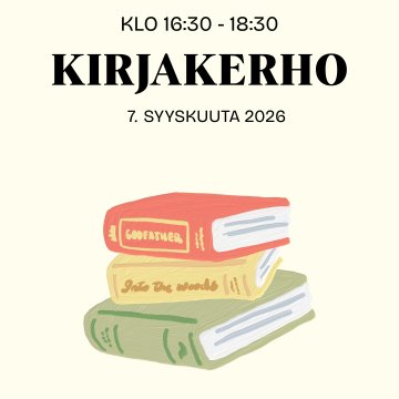 💚 Kirjakerho Hyviksellä tänään klo 16.30–18.30📖 Onko yöpöydälläsi kirja, josta haluaisit kertoa muille? Tai etsitkö se...
