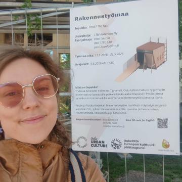 Kävin tänään kurkkaamassa @hyvanmielentalo edustalla, miten @ouluurbanculture n pesänrakennuspuuhat etenevät. Ja etenevä...