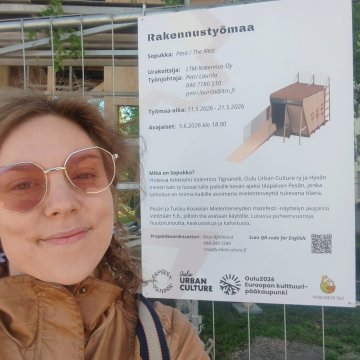 Kävin tänään kurkkaamassa @hyvanmielentalo edustalla, miten @ouluurbanculture n pesänrakennuspuuhat etenevät. Ja etenevä...