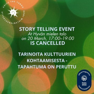 Hi everyone, unfortunately we have to cancel tomorrow s Storytelling Event – Stories of Cultural Encounters (March 20, 1...