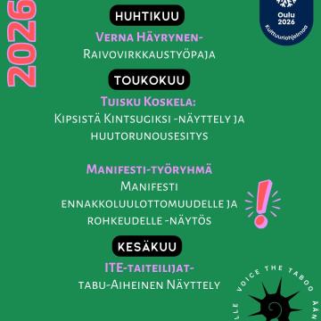 🎉Hyvän mielen Voice the Taboo on osa Oulu2026-kulttuuriohjelmaa ja kulttuuri-ilmastonmuutosta. Kokonaisuus tuo näkyväks...