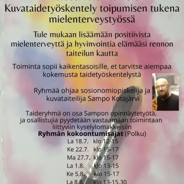 Hieno mahdollisuus heinä-elokuulle! Ilmoittaudu mukaan Auttavat kuvat -ryhmään, jossa voit lisätä positiivista mielenter...