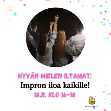 Mielenterveysviikon ohjelmassa on kaikkea mielenkiintoista ja mukavaa! Tervetuloa vaikkapa tiistain Kohtaamoon klo 16-18...