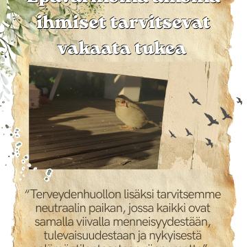 Kirjoitimme Hyvän mielen talolla pienellä porukalla mielenterveydestä ja mielenterveyspalveluista. Ajatus kirjoittamises...