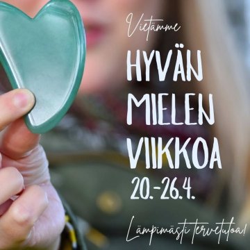 Tervetuloa viettämään kanssamme vuosittaista Hyvän mielen viikkoa 20.-26.4.! Viikon ohjelmassa on kahvittelua, taidetyöp...
