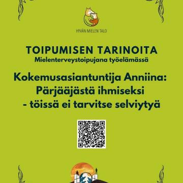 Tervetuloa verkkoluennolle torstaina 4.6. klo 17-18! Kokemusasiantuntija Anniina kertoo, millaisin kääntein hän päätyi v...