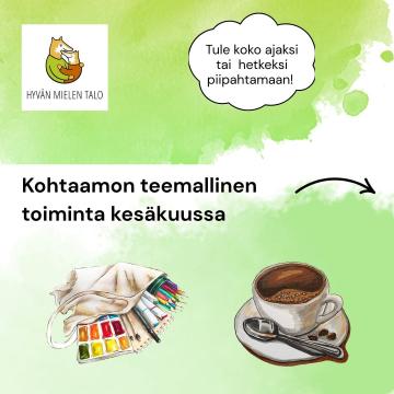 Tutustu Hyviksen Kohtaamon kesäkuun ohjelmaan! Kohtaamossa on jälleen tarjolla monipuolista tekemistä, kohtaamisia ja yh...